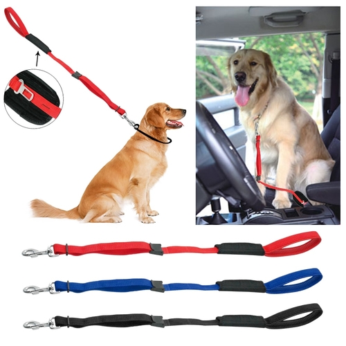 Soft Padded Handle Nylon Dog Car Travel Seat  Belt