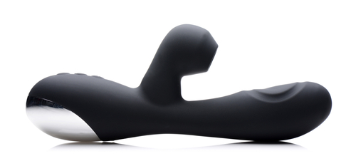 Shegasm 5 Star 10x Silicone Suction & Pulsing Rabbit - Black