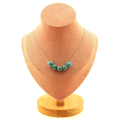 Turquoise from South Africa 8 mm 5 beads necklace.