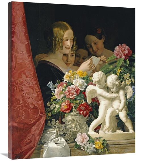Global Gallery GCS-268651-36-142 36 in. Young Women Reading a Letter A