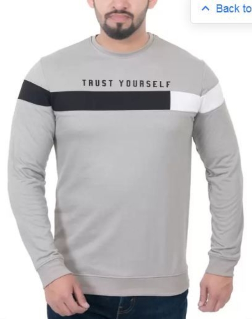 Men Typography, Colorblock Crew Neck Polyester Grey T-Shirt M
