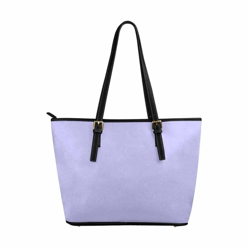 Large Leather Tote Shoulder Bag - Periwinkle Purple