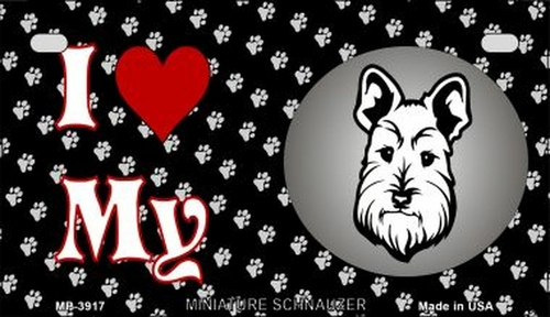 Smart Blonde MP-3917 7 x 4 in. I Love My Minature Schnauzer Novelty Me