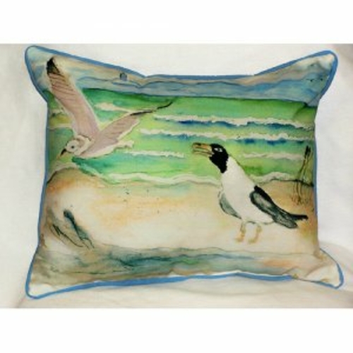 Betsy Drake ZP252 Seagulls Throw Pillow- 20 x 24 in.