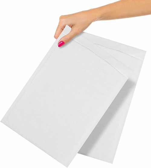 Pack of 10 White Kraft Bubble Padded Envelopes 8.5 x 13 Bubble