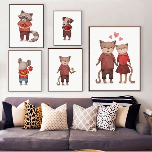 Cartoon Dog Cat Mouse Quotes Wall Art