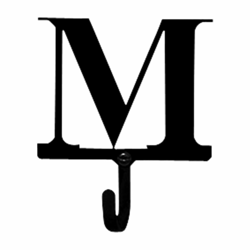 Wrought Iron Letter M Wall Hook Small