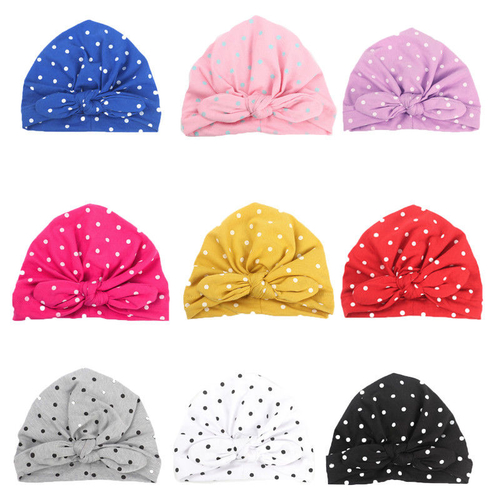 Newborn Baby Unisex Polka Dots Beanie Hats Toddler