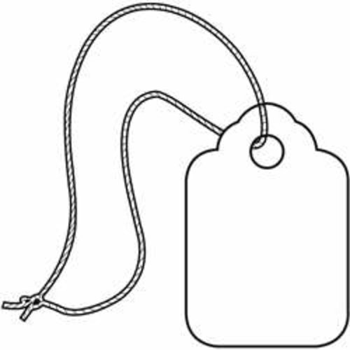 Box Partners G26001 0.38 x 0.81 in. White Merchandise Tags - Pre-Strun