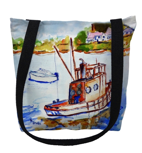 Main Betsy Drake TY165S 13 x 13 in. Tug Boat Small Tote Bag image