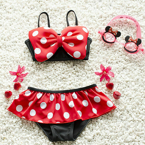 0 5Y Cute Baby Kids Girl Bow tie Polka Dot Bikini