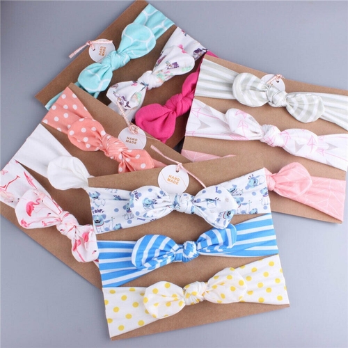 3Pcs/Set Baby Soft Elastic Headband Babies Ribbon