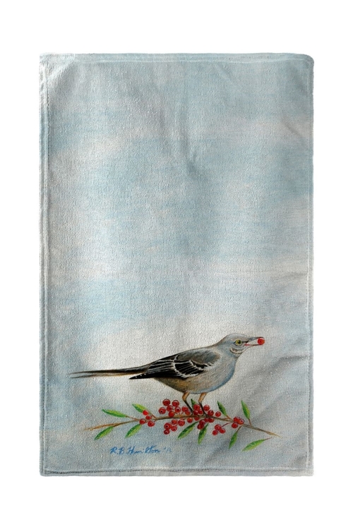 Betsy Drake BT277 30 x 50 in. Mockingbird & Berries Beach Towel