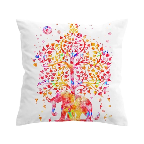 Elephant Mandala Cushion Cover Ethnic Indian