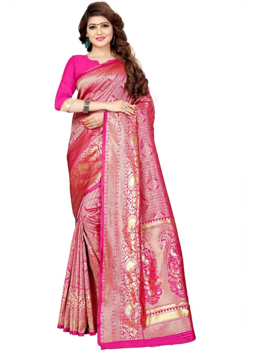 Pink Color Jaqaurd  Saree