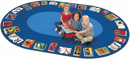 Carpets For Kids 2695 Reading by the Book 6.75 ft. x 9.42 ft. Oval Car