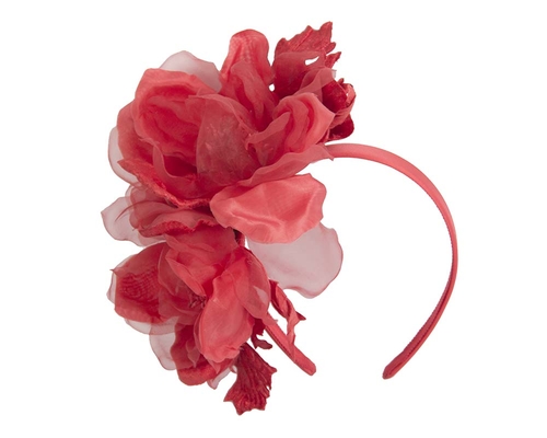 Red flower fascinator