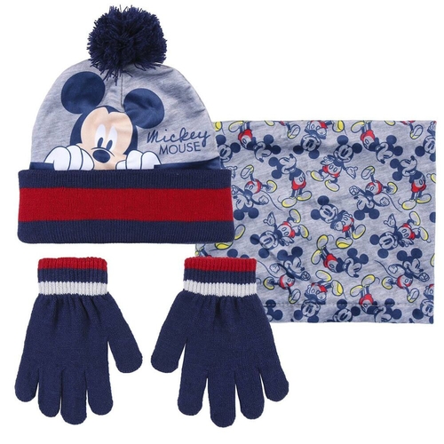 Hat, Gloves and Neck Warmer Mickey Mouse Normale Grey