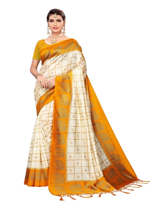Generic Women's Art Silk Saree (Multi, 5-6 Mtrs)
