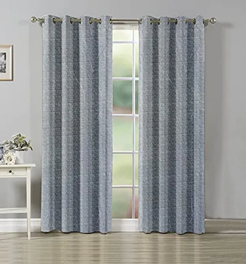 Grey Soild Texture Panels Curtains