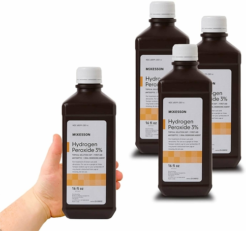Hydrogen Peroxide 3%. 12 Bottles of Antiseptic Topical Solution. 16