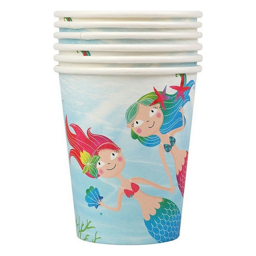 Set of glasses Multicolour Mermaid 6 Units