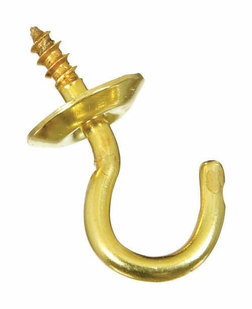 National Manufacturing Sales 5706221 0.5 in. Solid Brass Cup Hook - Pa