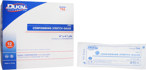 Dukal Conforming Stretch Sterile Gauze Roll - 4" x 4.1 yds