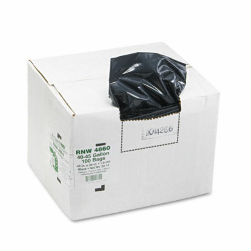 Webster RNW4860 ReClaim Can Liners  45 gallon  1.8mil  40 x 46  Black 