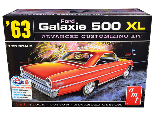 Skill 2 Model Kit 1963 Ford Galaxie 500 XL 3-in-1 Kit 1/25 Scale Model