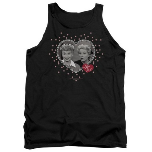 Main Lucy-Hearts And Dots Adult Tank Top, Black - Small image