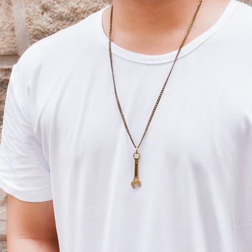 Brass Wrench Necklace