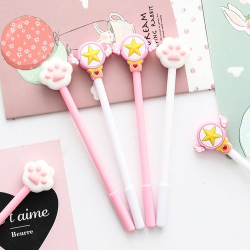 2 Pcs Magic wand gel pen Cat claw 0.5mm Cute