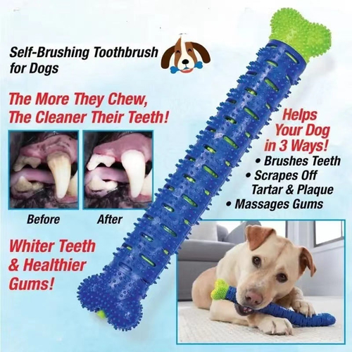 Dog Toothbrush Durable Dog Chew Toy Stick Soft Rubber Tooth Cleaning