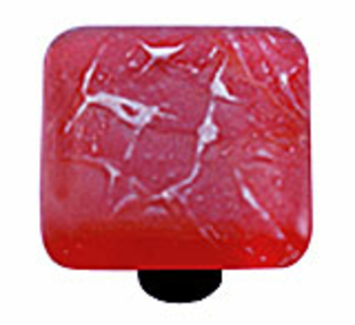 Hot Knobs HK4000-KA Metallic Fractures Brick Red Square Glass Cabinet