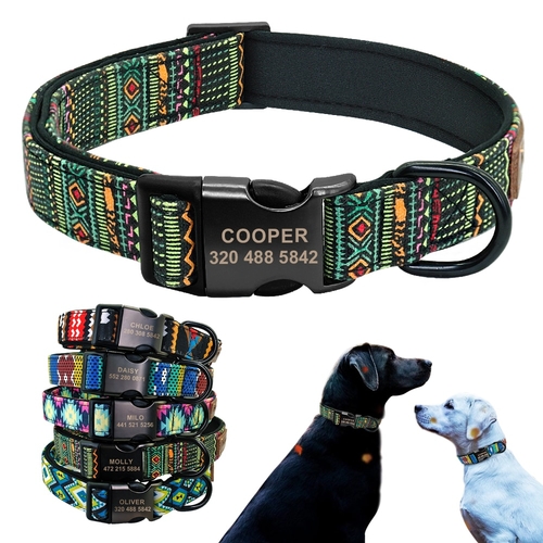 Printed Pet Collar Dog Tag Collar Nylon