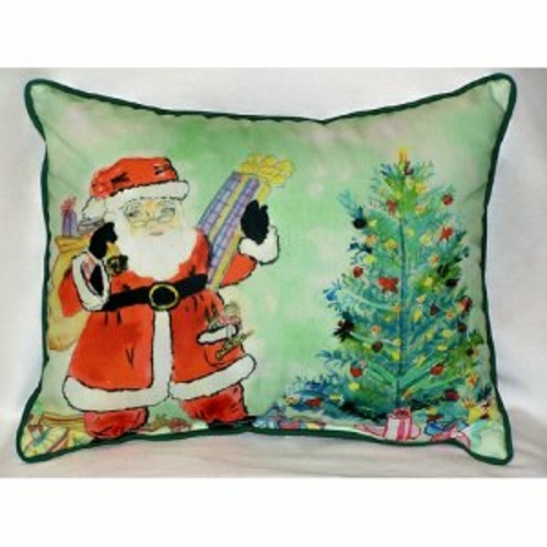 Betsy Drake HJ910 Santa & Tree Indoor & Outdoor Throw Pillow- 16 x 20 