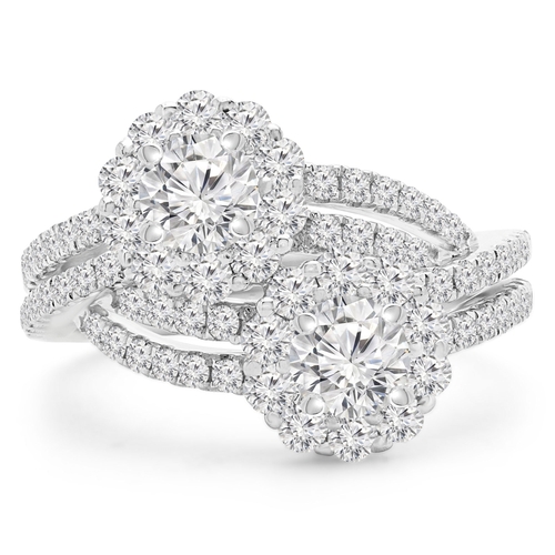 Majesty Diamonds MD190544-3.5 1.6 CTW Round Diamond Two-Stone Split-sh