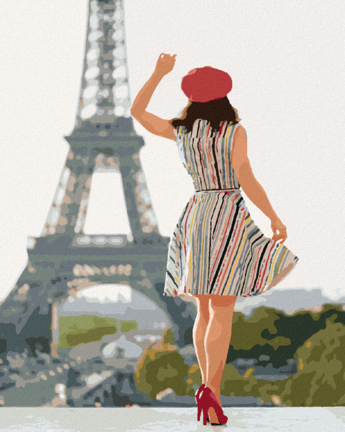 Paint by Numbers - WOMAN AT THE EIFFEL TOWER