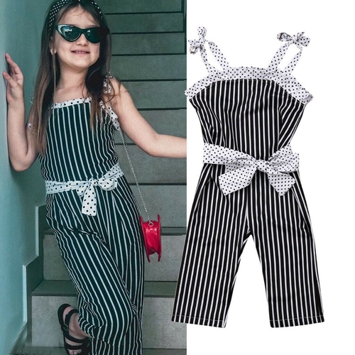 summer 2019 Toddler Kids Baby Girl Striped Strap