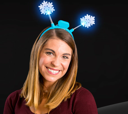 Blinkee LUFCSHB Light Up Flashing Crystal Snowflake Headband Bopper