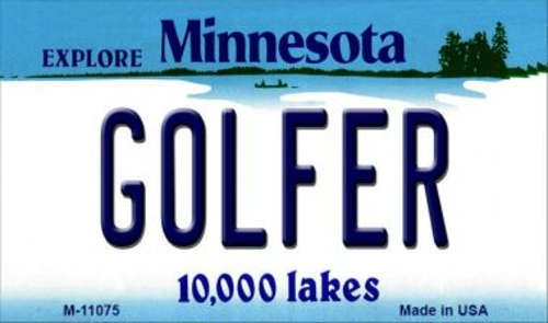 Smart Blonde M-11075 3.5 x 2 in. Golfer Minnesota State License Plate 