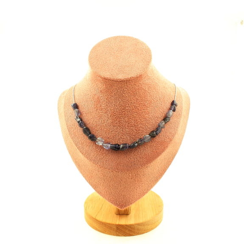 Cordierite Iolite from Madagascar 20 beads necklace.