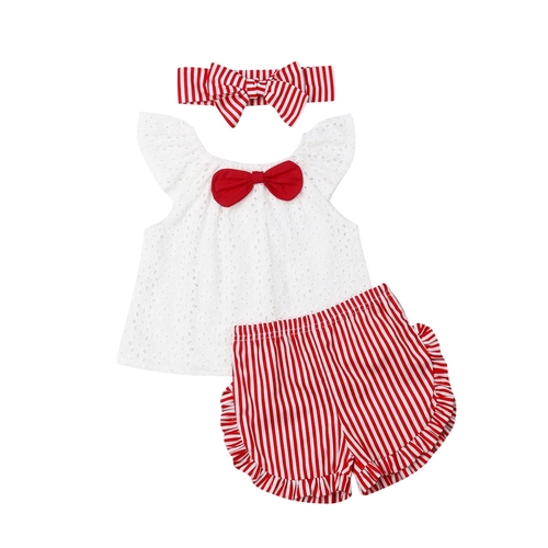 Newborn Baby Girl Summer Cute Clothes Sets White
