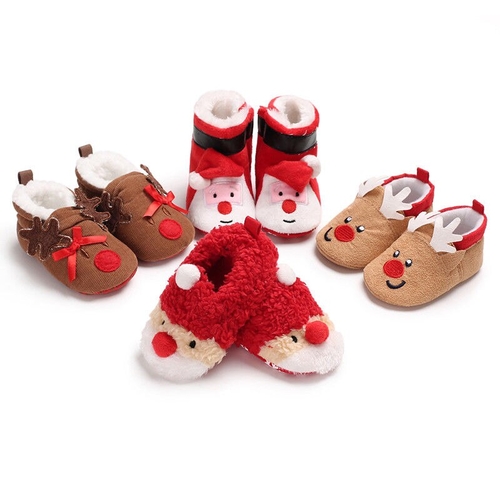 Christmas Party Infant Baby Girls Boys Crib Shoes