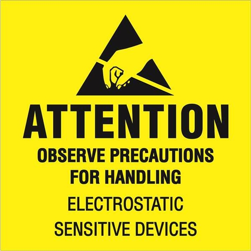 Tape Logic DL1369 2 x 2 in. - Attention - Observe Precautions Fluoresc