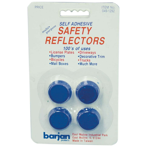 Barjan 491292 Multi-Purpose Mini Blue Round Self Adhesive Safety Refle