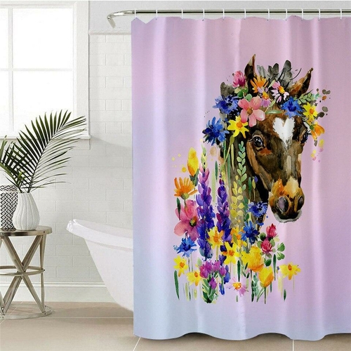 Floral Horse Shower Curtain