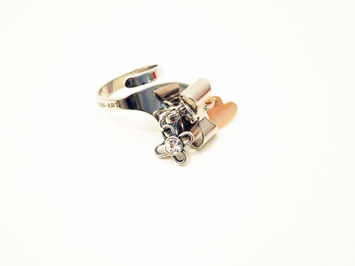 Silver Bow Charm Ring