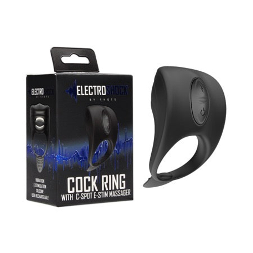 Shots ElectroShock Rechargeable Silicone Cockring With Clitoral